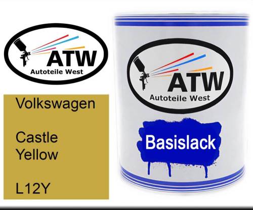 Volkswagen, Castle Yellow, L12Y: 1L Lackdose, von ATW Autoteile West.